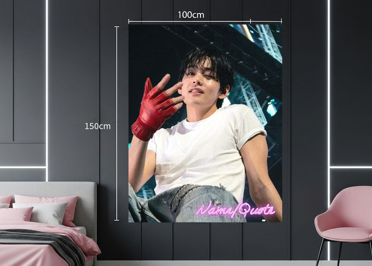 Taehyung Hanging Tapestry | Bantan Boys | Personalized Wall Art | Polyester Fabric | Ship Flag Banner