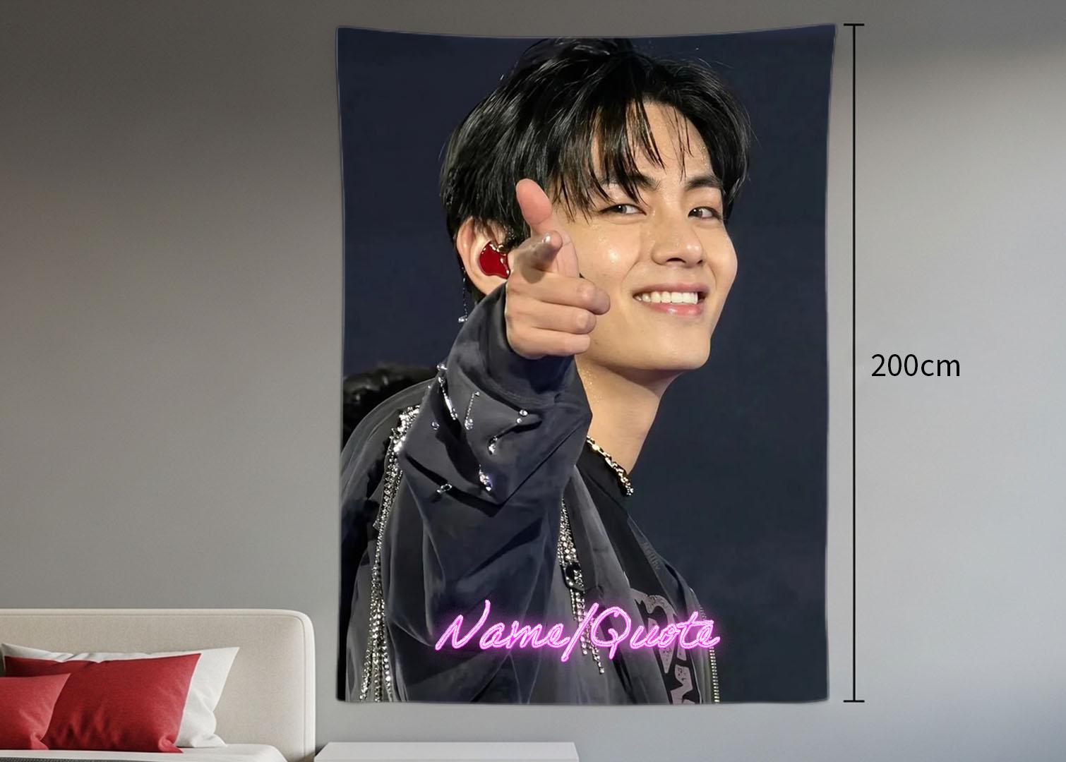 Taehyung Hanging Tapestry | Bantan Boys | Personalized Wall Art | Polyester Fabric | Ship Flag Banner