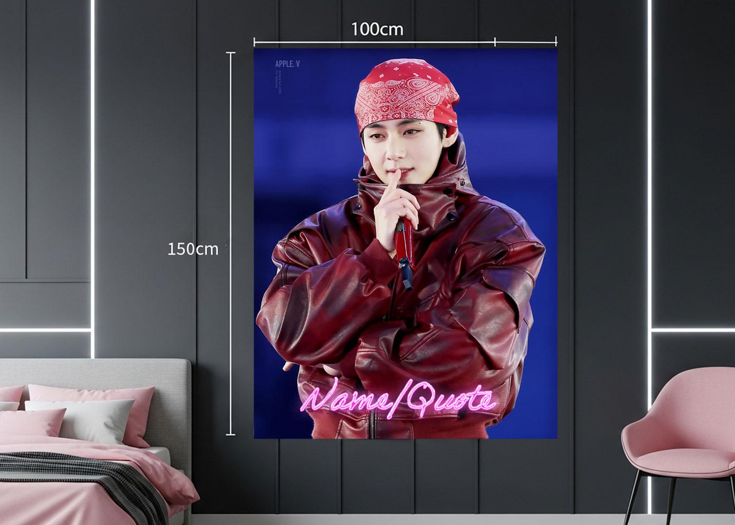 Taehyung Hanging Tapestry | Bantan Boys | Personalized Wall Art | Polyester Fabric | Ship Flag Banner