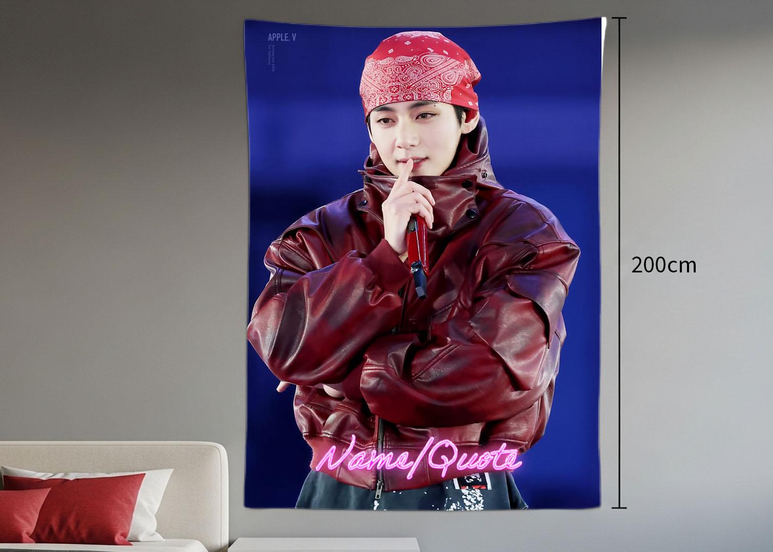 Taehyung Hanging Tapestry | Bantan Boys | Personalized Wall Art | Polyester Fabric | Ship Flag Banner