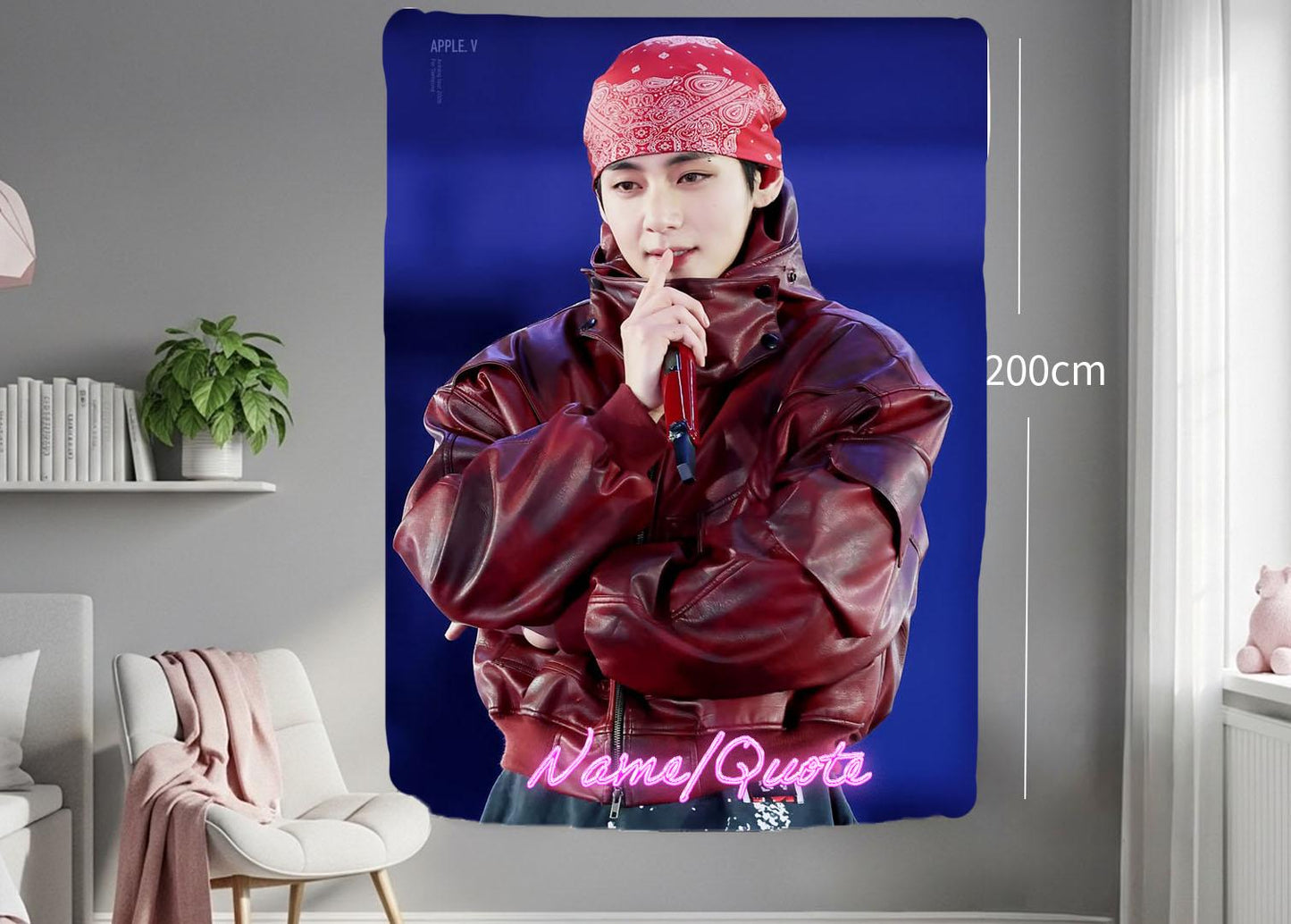 Taehyung Hanging Tapestry | Bantan Boys | Personalized Wall Art | Polyester Fabric | Ship Flag Banner