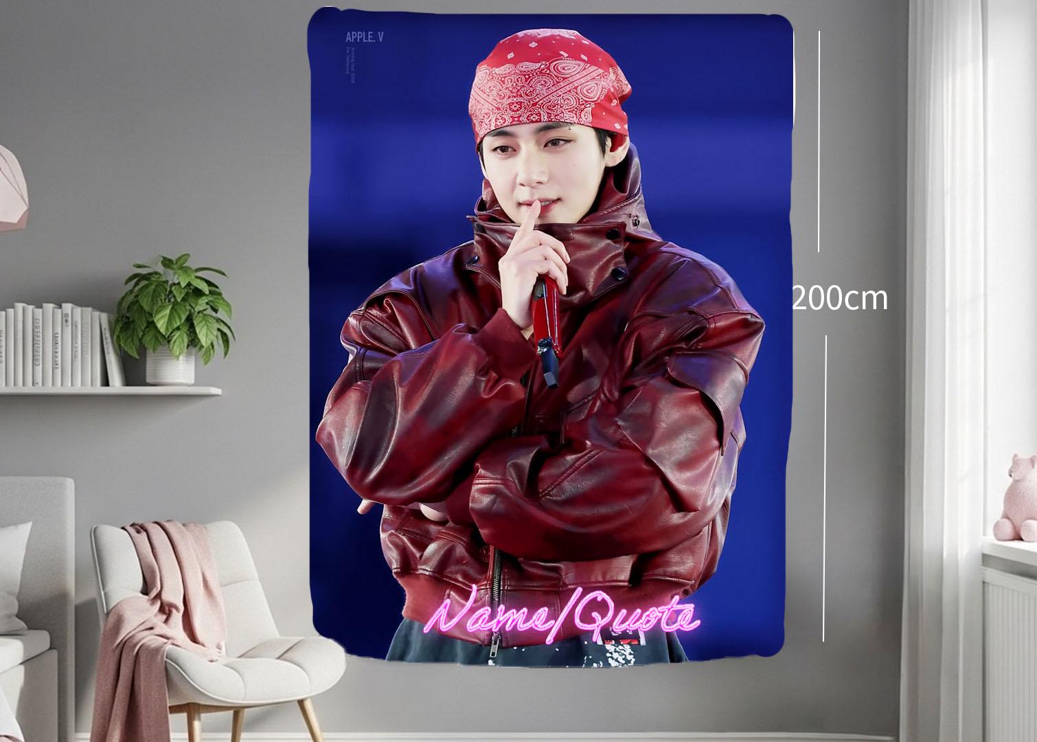 Taehyung Hanging Tapestry | Bantan Boys | Personalized Wall Art | Polyester Fabric | Ship Flag Banner