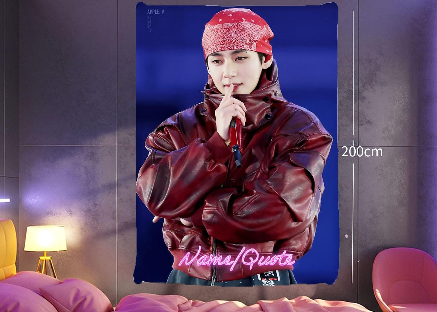 Taehyung Hanging Tapestry | Bantan Boys | Personalized Wall Art | Polyester Fabric | Ship Flag Banner