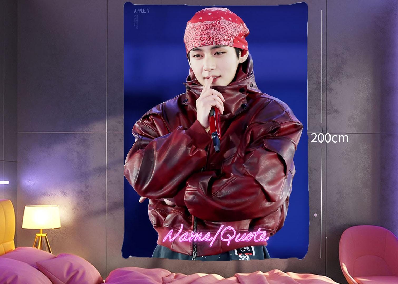 Taehyung Hanging Tapestry | Bantan Boys | Personalized Wall Art | Polyester Fabric | Ship Flag Banner