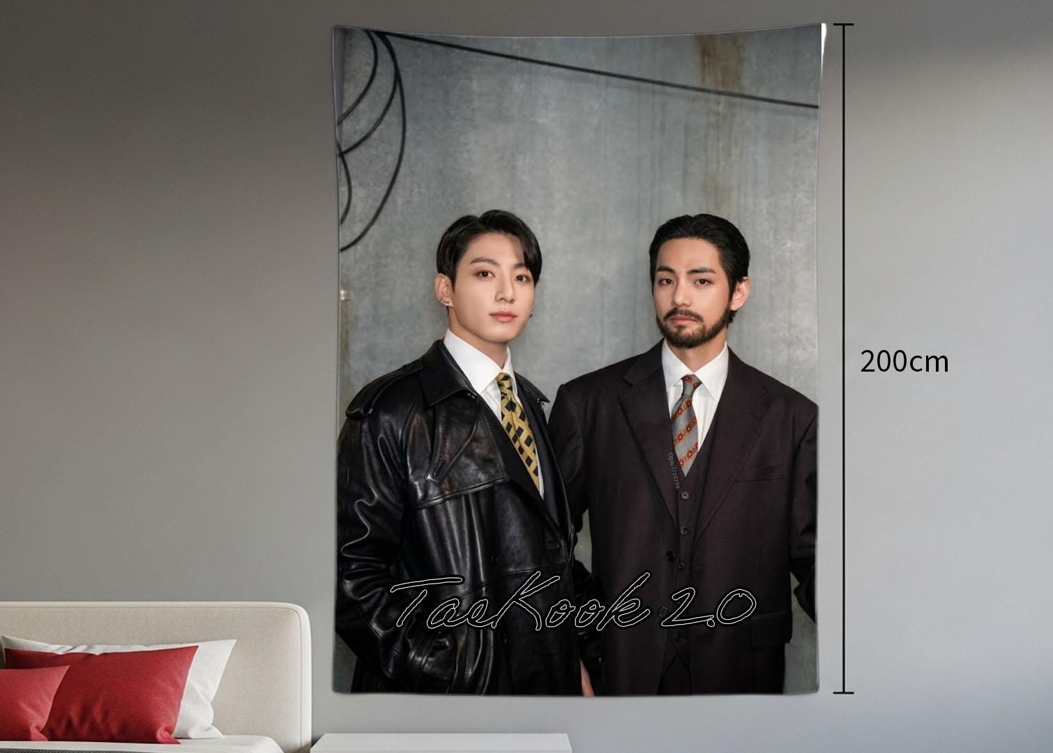 Taekook Hanging Tapestry | Bantan Boys | Personalized Wall Art | Polyester Fabric | Ship Flag Banner