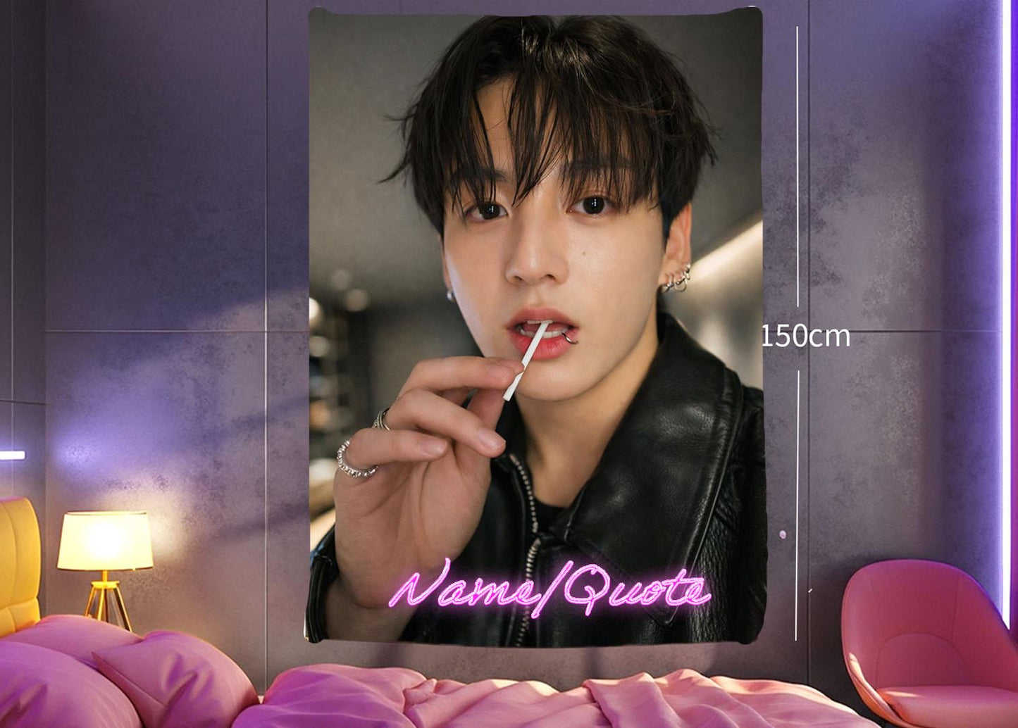 Jungkook Hanging Tapestry | Bantan Boys | Personalized Wall Art | Polyester Fabric | Ship Flag Banner