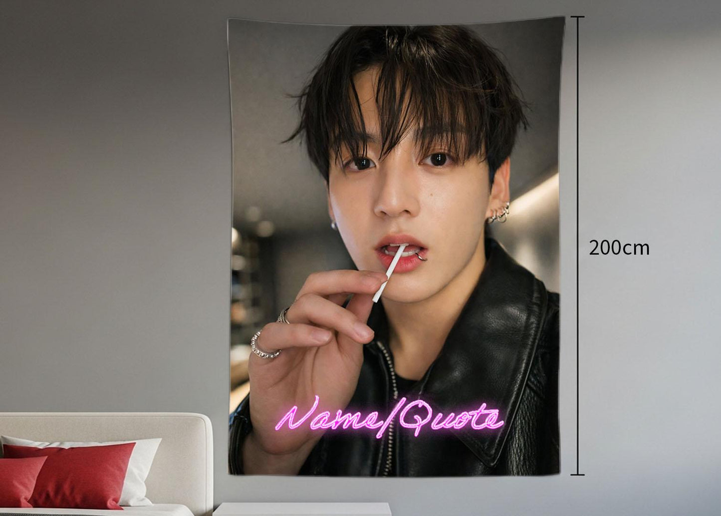Jungkook Hanging Tapestry | Bantan Boys | Personalized Wall Art | Polyester Fabric | Ship Flag Banner