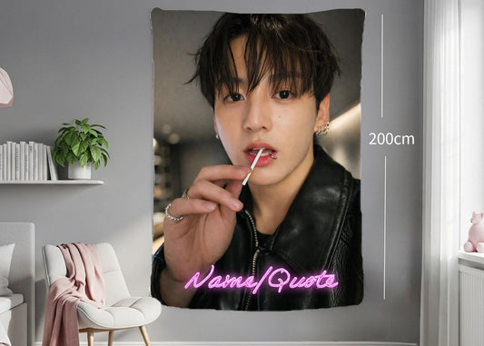 Jungkook Hanging Tapestry | Bantan Boys | Personalized Wall Art | Polyester Fabric | Ship Flag Banner