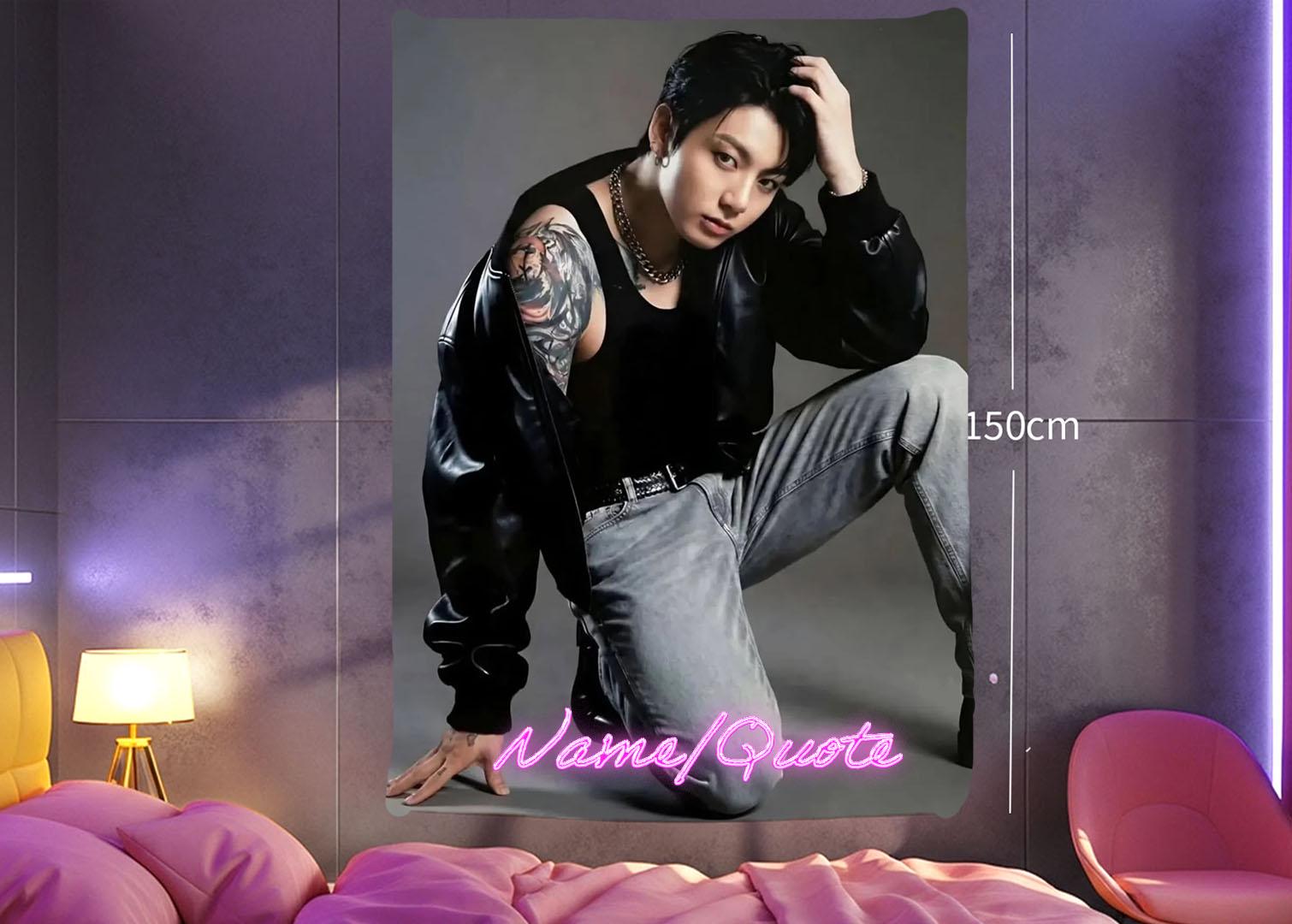 Jungkook Hanging Tapestry | Bantan Boys | Personalized Wall Art | Polyester Fabric | Ship Flag Banner