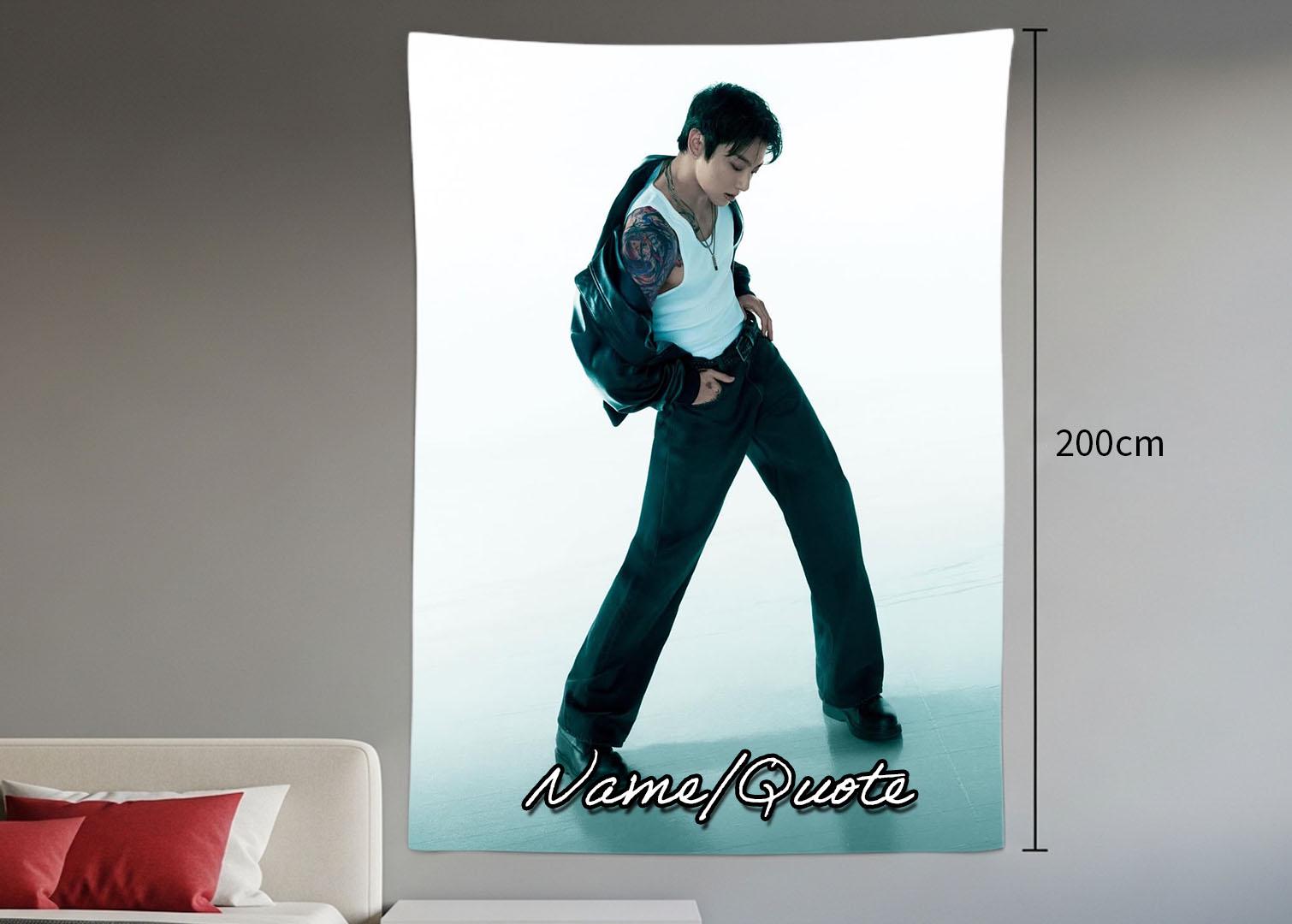 Jungkook Hanging Tapestry | Bantan Boys | Personalized Wall Art | Polyester Fabric | Ship Flag Banner