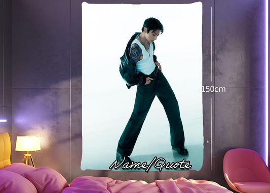 Jungkook Hanging Tapestry | Bantan Boys | Personalized Wall Art | Polyester Fabric | Ship Flag Banner