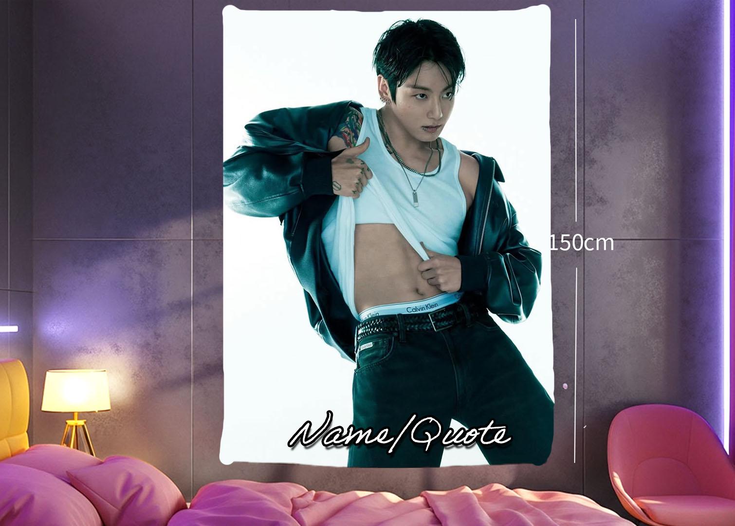Jungkook Hanging Tapestry | Bantan Boys | Personalized Wall Art | Polyester Fabric | Ship Flag Banner