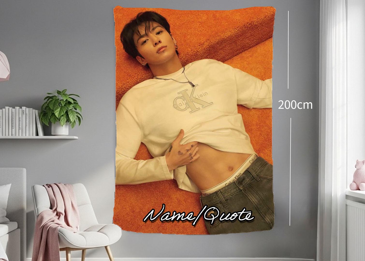 Jungkook Hanging Tapestry | Bantan Boys | Personalized Wall Art | Polyester Fabric | Ship Flag Banner