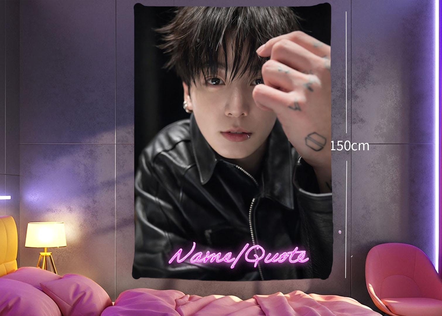 Jungkook Hanging Tapestry | Bantan Boys | Personalized Wall Art | Polyester Fabric | Ship Flag Banner
