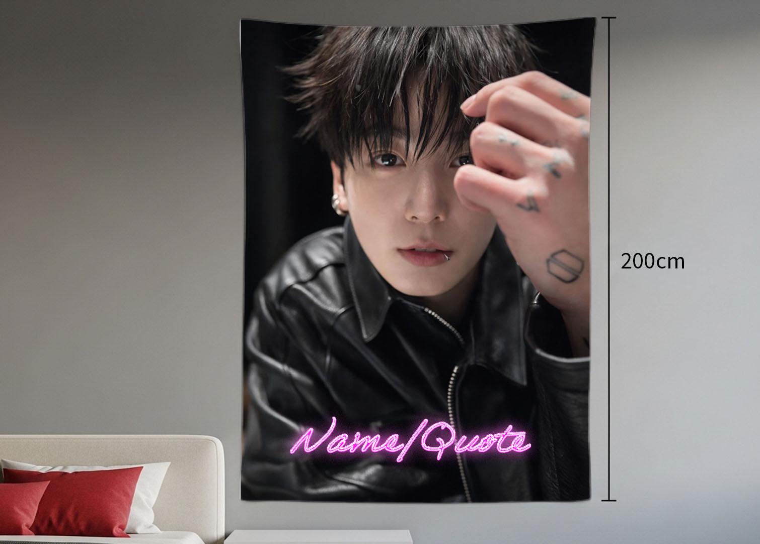 Jungkook Hanging Tapestry | Bantan Boys | Personalized Wall Art | Polyester Fabric | Ship Flag Banner
