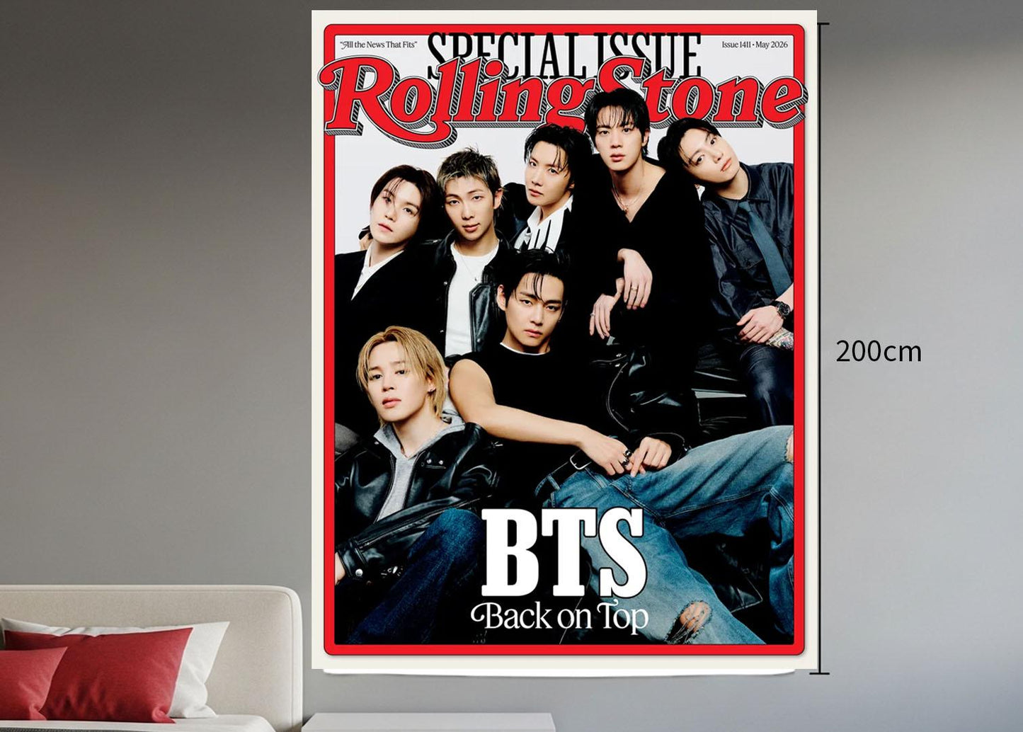 Bangtan Hanging Tapestry | Bantan Boys | Personalized Wall Art | Polyester Fabric | Ship Flag Banner