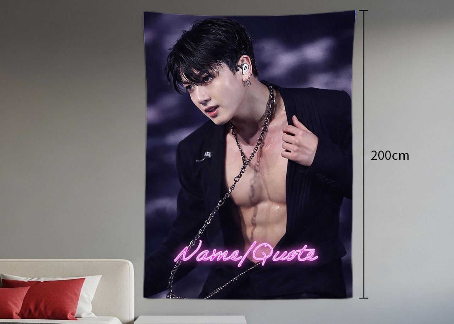 Jungkook Hanging Tapestry | Bantan Boys | Personalized Wall Art | Polyester Fabric | Ship Flag Banner