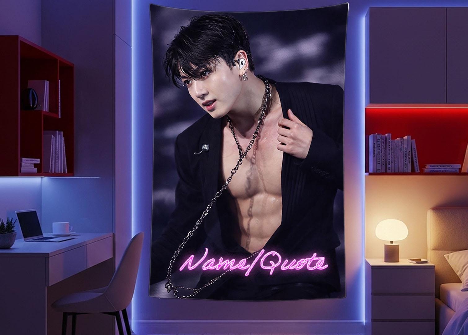 Jungkook Hanging Tapestry | Bantan Boys | Personalized Wall Art | Polyester Fabric | Ship Flag Banner