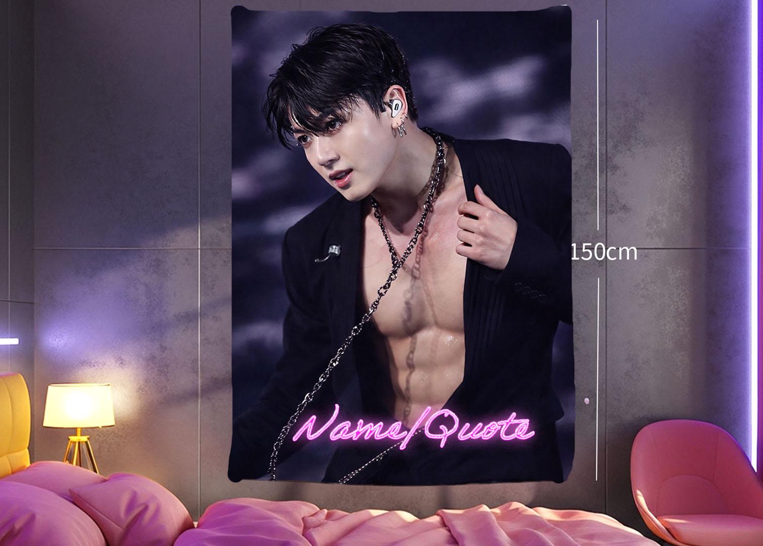 Jungkook Hanging Tapestry | Bantan Boys | Personalized Wall Art | Polyester Fabric | Ship Flag Banner