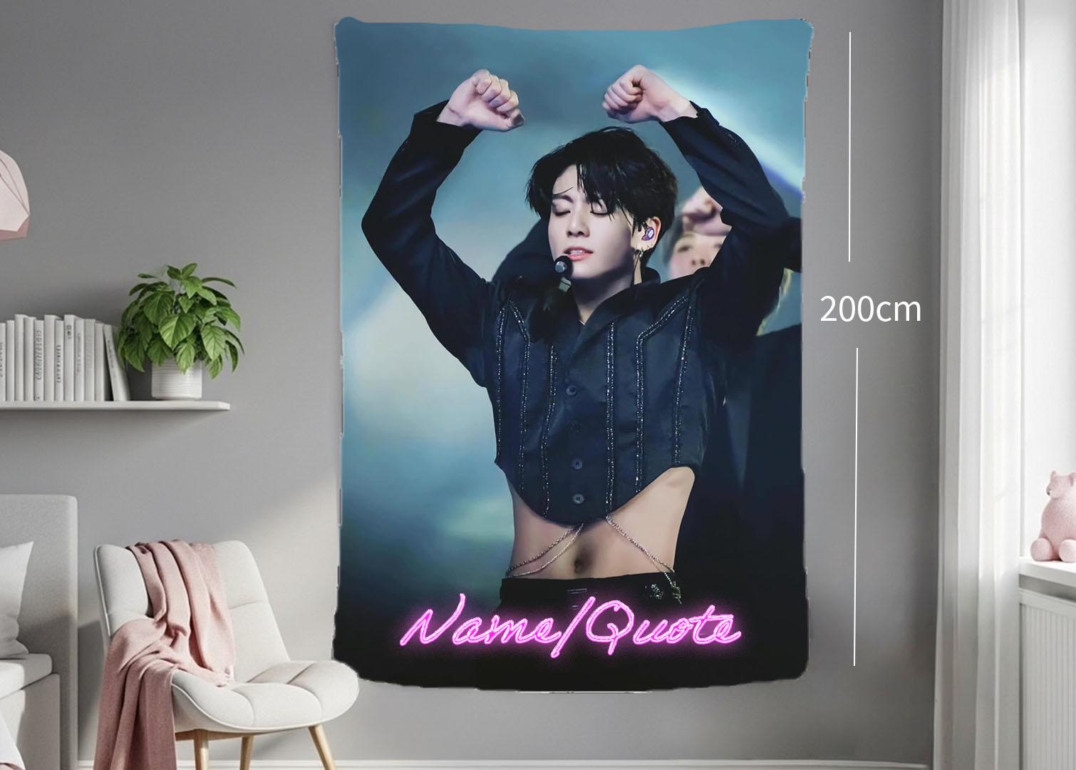 Jungkook Hanging Tapestry | Bantan Boys | Personalized Wall Art | Polyester Fabric | Ship Flag Banner