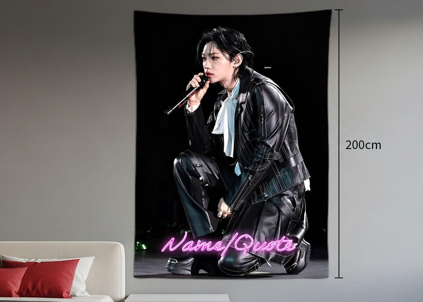 Felix Hanging Tapestry | Stray Kids | Personalized Wall Art | Polyester Fabric | Ship Flag Banner
