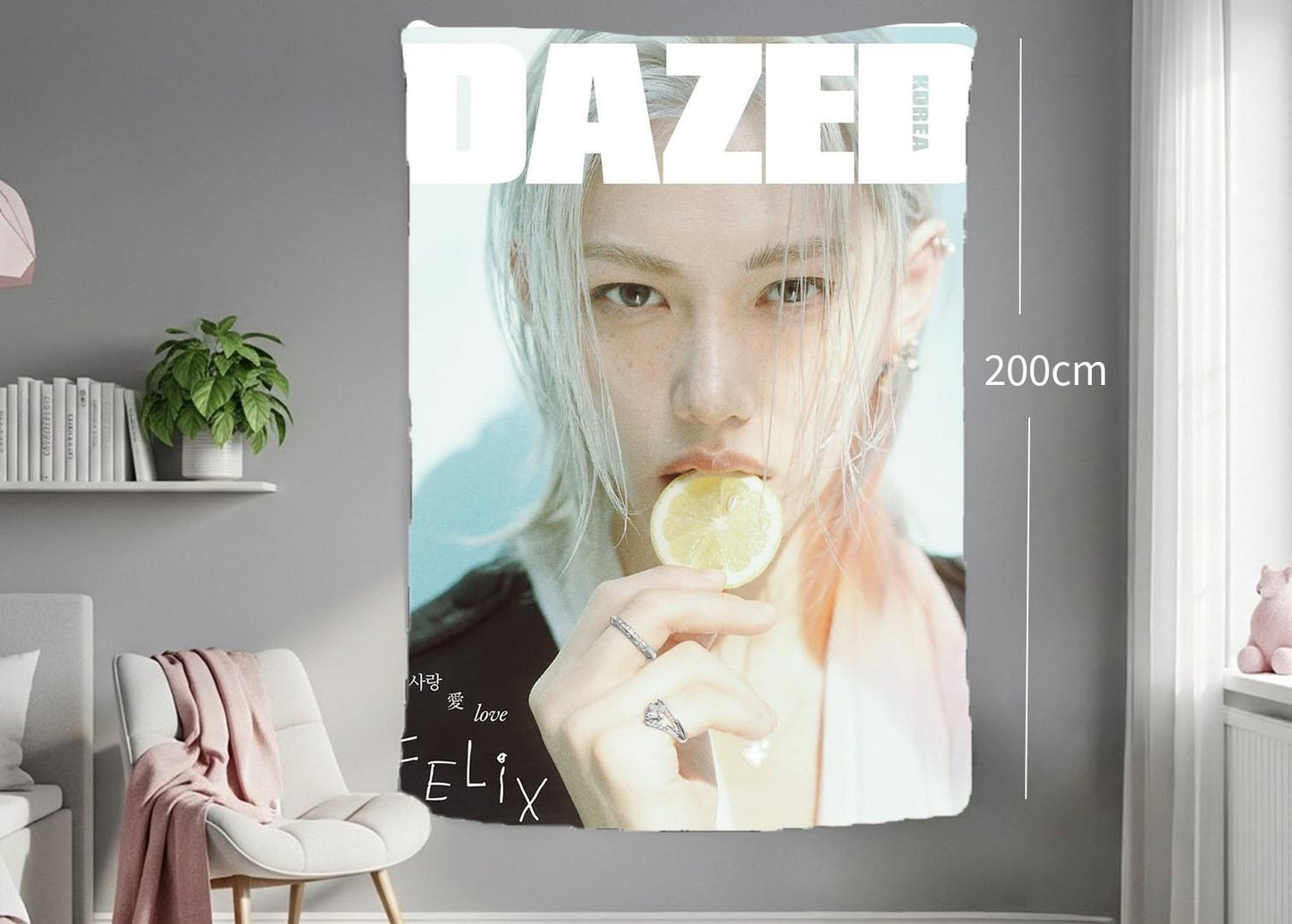 Felix Hanging Tapestry | Stray Kids | Personalized Wall Art | Polyester Fabric | Ship Flag Banner
