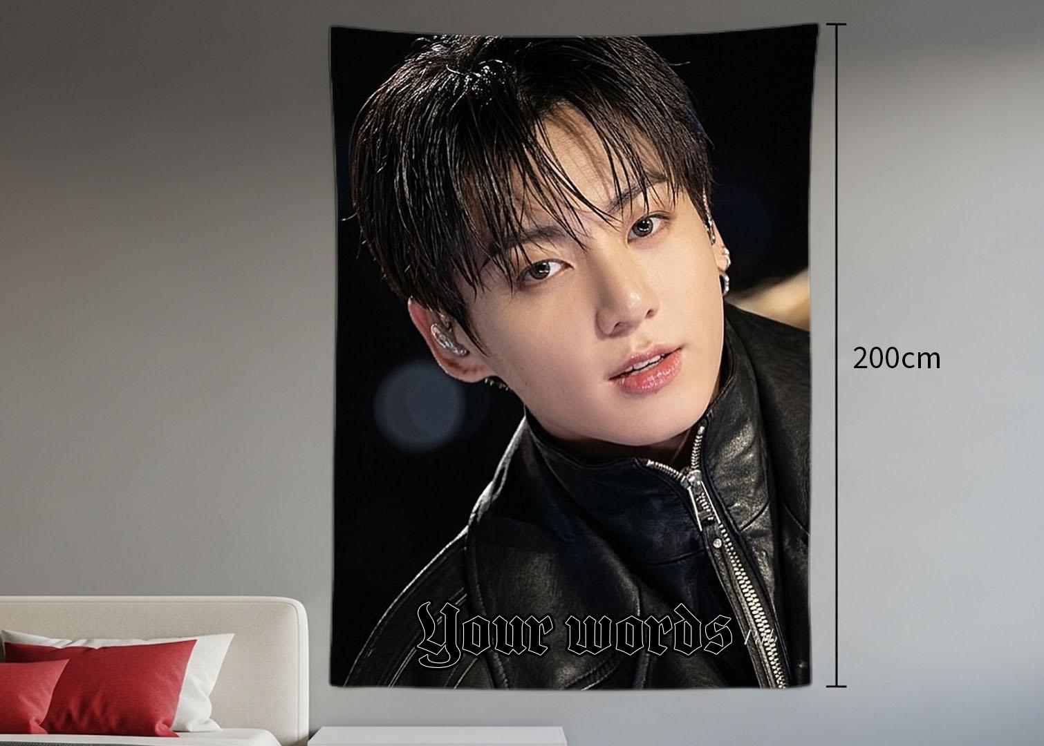 Jungkook Hanging Tapestry | Bantan Boys | Personalized Wall Art | Polyester Fabric | Ship Flag Banner