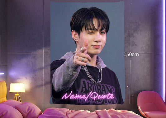 Jungkook Hanging Tapestry | Bantan Boys | Personalized Wall Art | Polyester Fabric | Ship Flag Banner