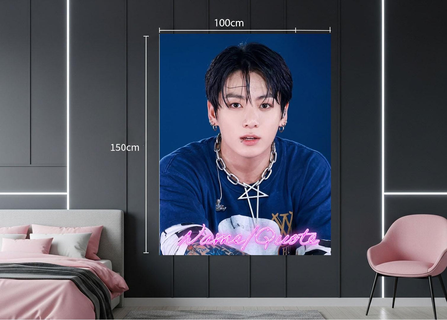 Jungkook Hanging Tapestry | Bantan Boys | Personalized Wall Art | Polyester Fabric | Ship Flag Banner