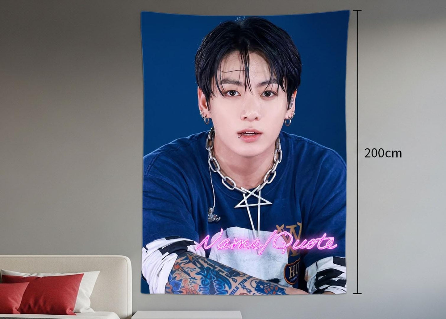 Jungkook Hanging Tapestry | Bantan Boys | Personalized Wall Art | Polyester Fabric | Ship Flag Banner