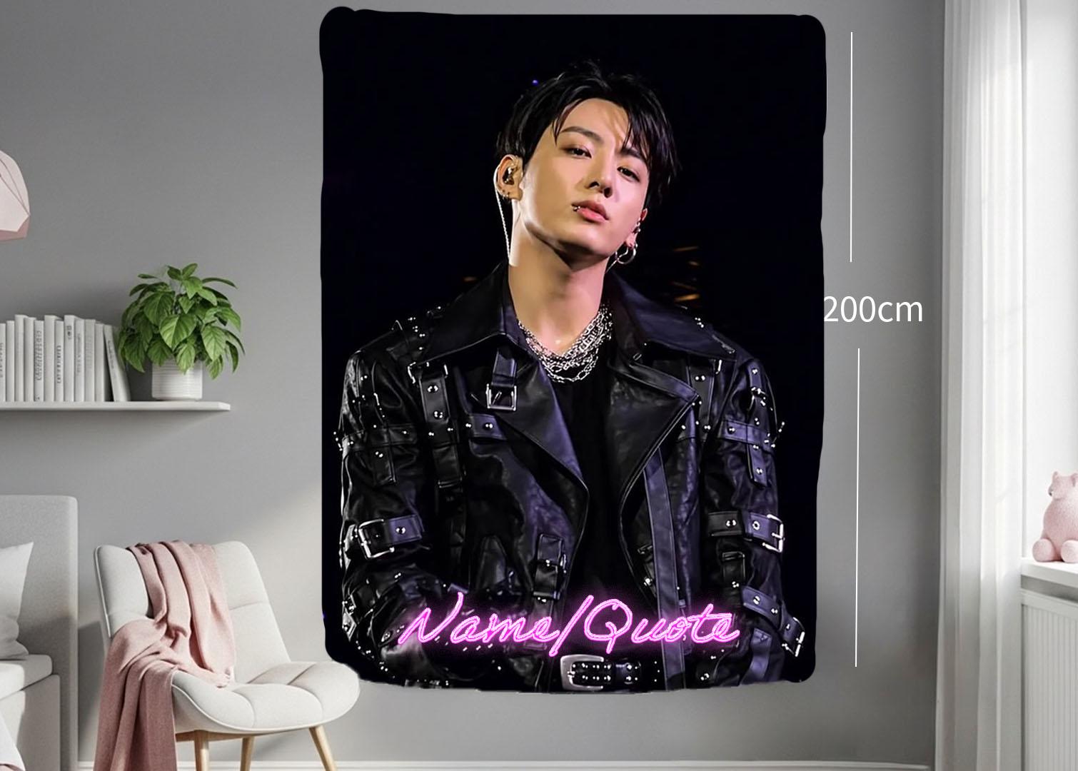 Jungkook Hanging Tapestry | Bantan Boys | Personalized Wall Art | Polyester Fabric | Ship Flag Banner