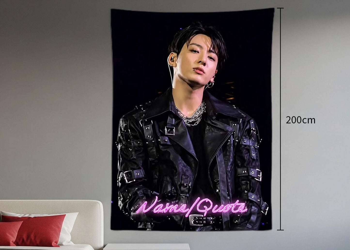 Jungkook Hanging Tapestry | Bantan Boys | Personalized Wall Art | Polyester Fabric | Ship Flag Banner
