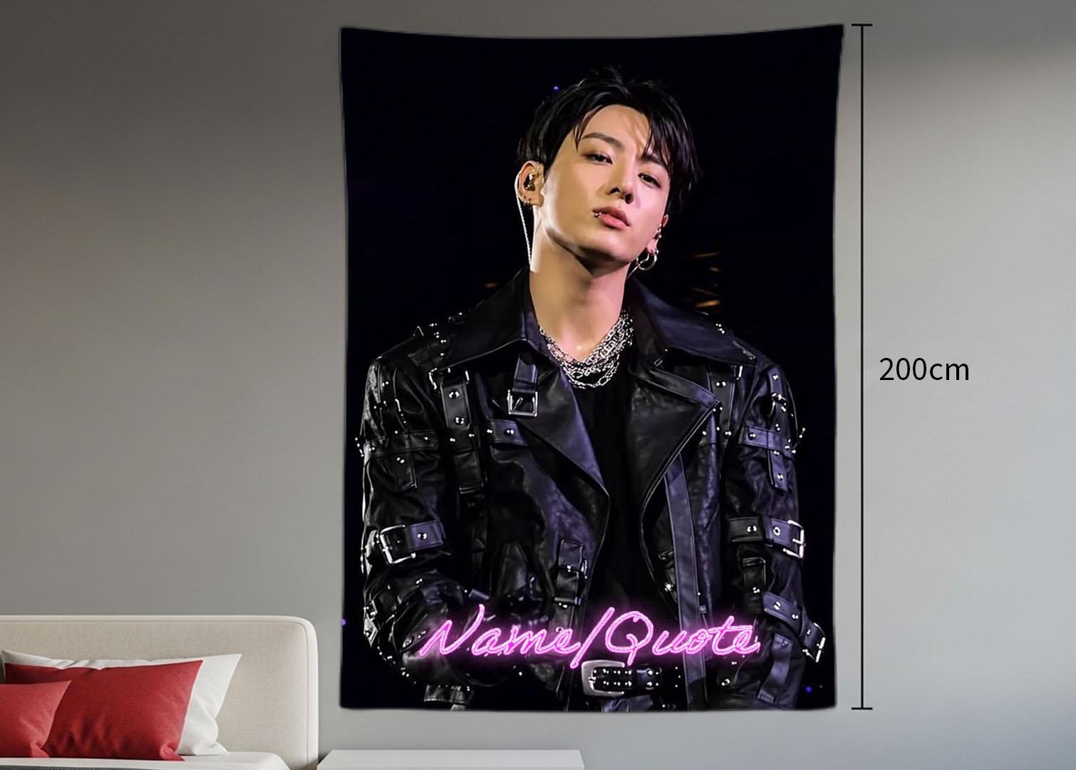 Jungkook Hanging Tapestry | Bantan Boys | Personalized Wall Art | Polyester Fabric | Ship Flag Banner
