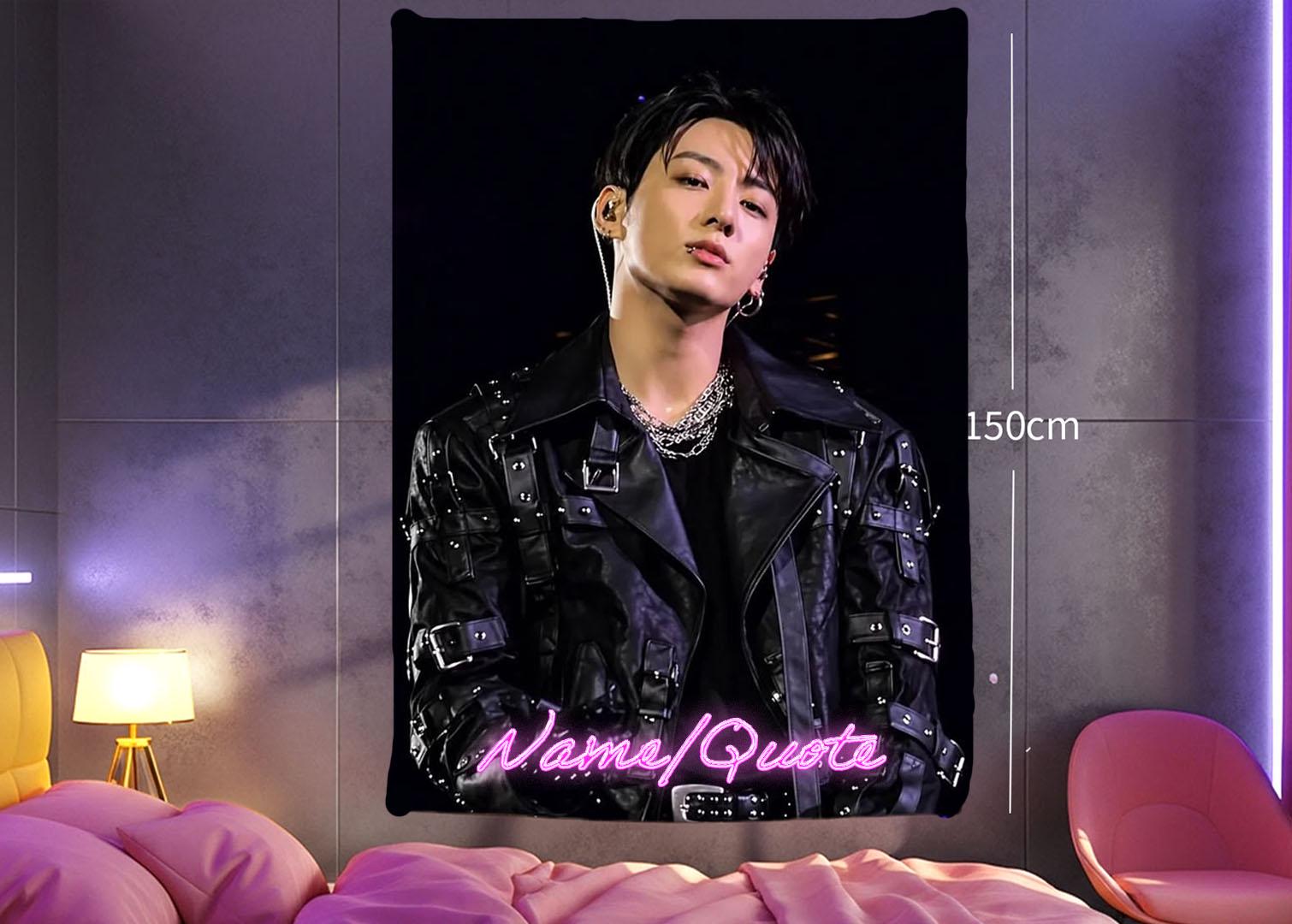 Jungkook Hanging Tapestry | Bantan Boys | Personalized Wall Art | Polyester Fabric | Ship Flag Banner