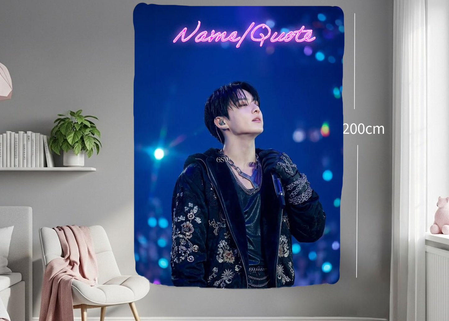 Jungkook Hanging Tapestry | Bantan Boys | Personalized Wall Art | Polyester Fabric | Ship Flag Banner