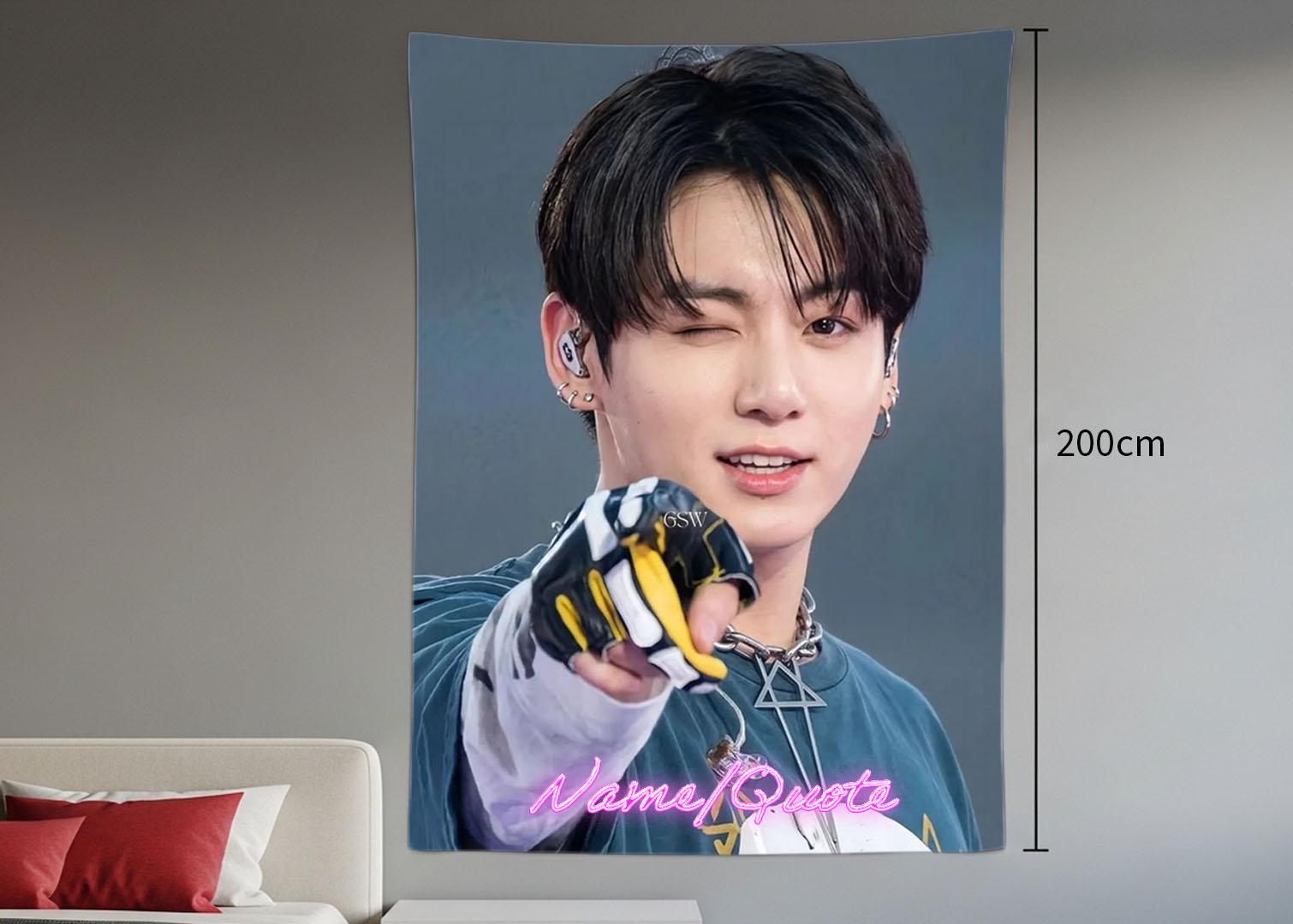 Jungkook Hanging Tapestry | Bantan Boys | Personalized Wall Art | Polyester Fabric | Ship Flag Banner