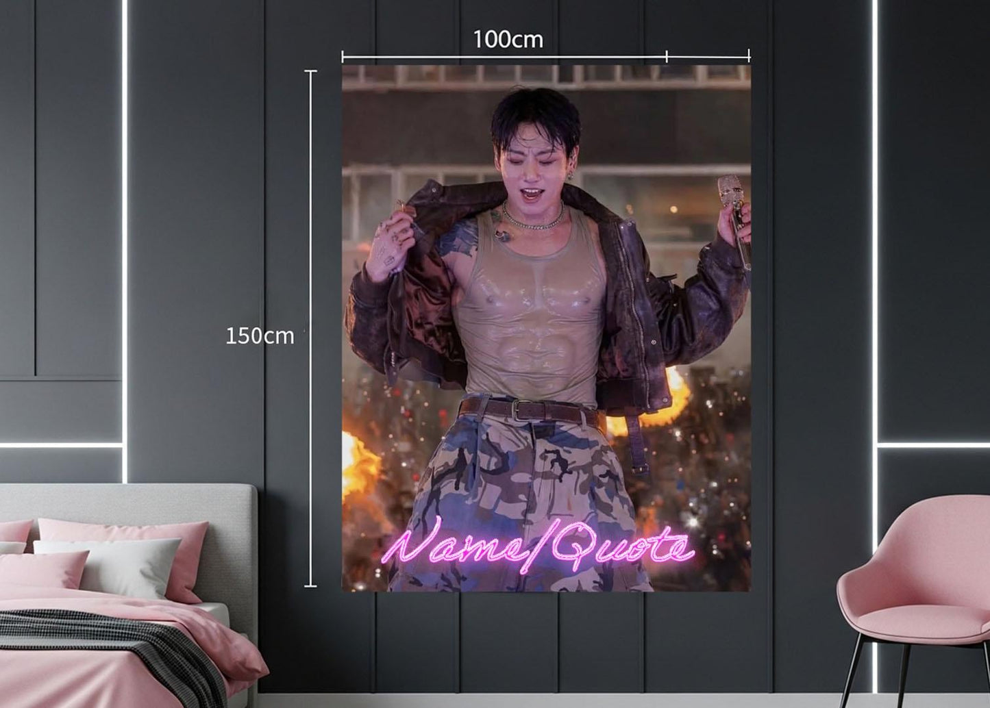 Jungkook Hanging Tapestry | Bantan Boys | Personalized Wall Art | Polyester Fabric | Ship Flag Banner