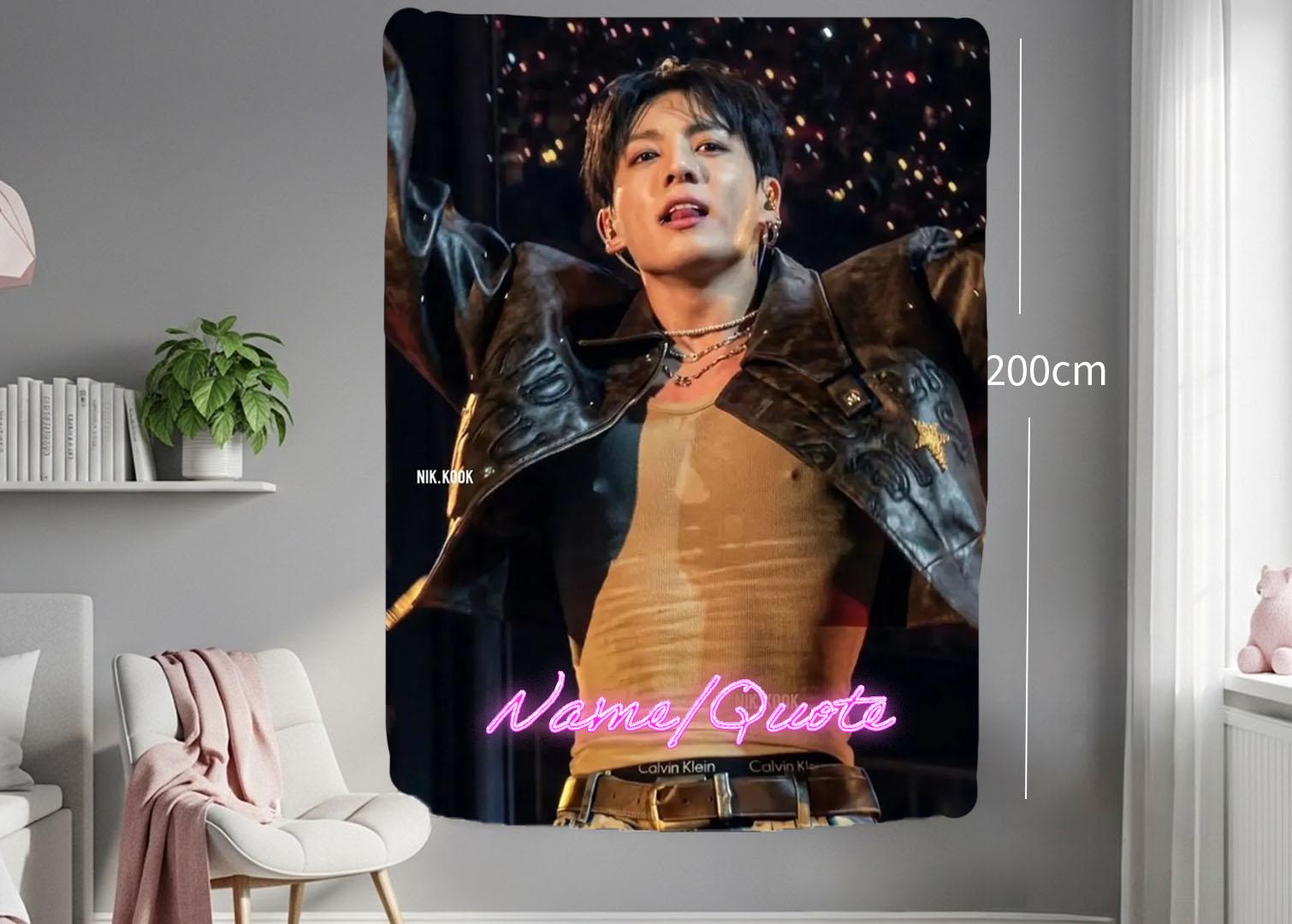 Jungkook Hanging Tapestry | Bantan Boys | Personalized Wall Art | Polyester Fabric | Ship Flag Banner