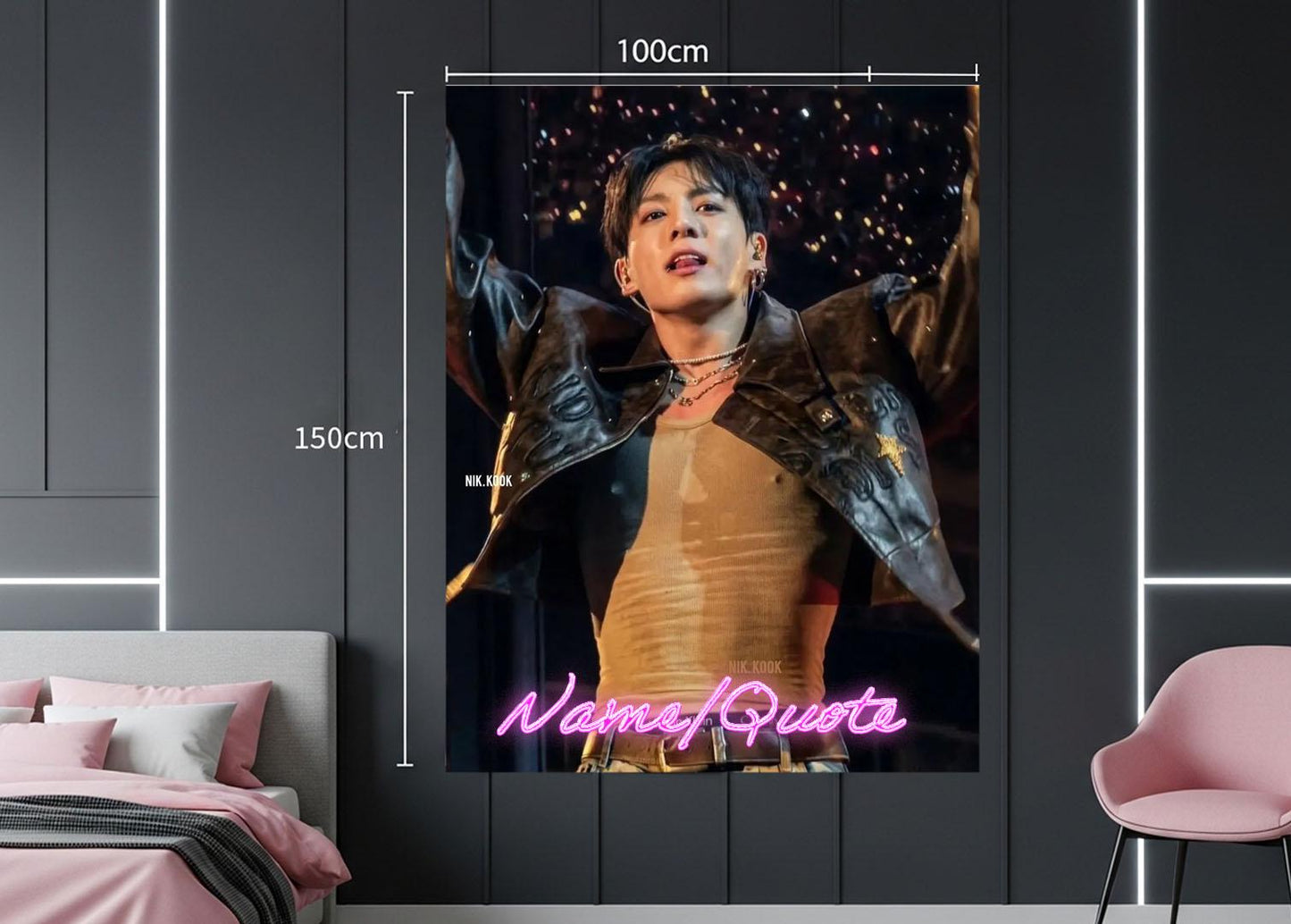 Jungkook Hanging Tapestry | Bantan Boys | Personalized Wall Art | Polyester Fabric | Ship Flag Banner
