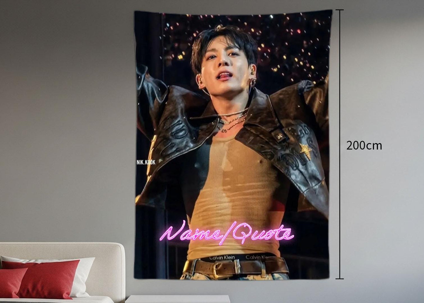 Jungkook Hanging Tapestry | Bantan Boys | Personalized Wall Art | Polyester Fabric | Ship Flag Banner