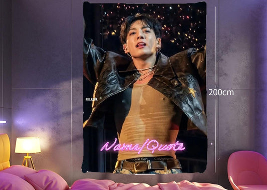 Jungkook Hanging Tapestry | Bantan Boys | Personalized Wall Art | Polyester Fabric | Ship Flag Banner