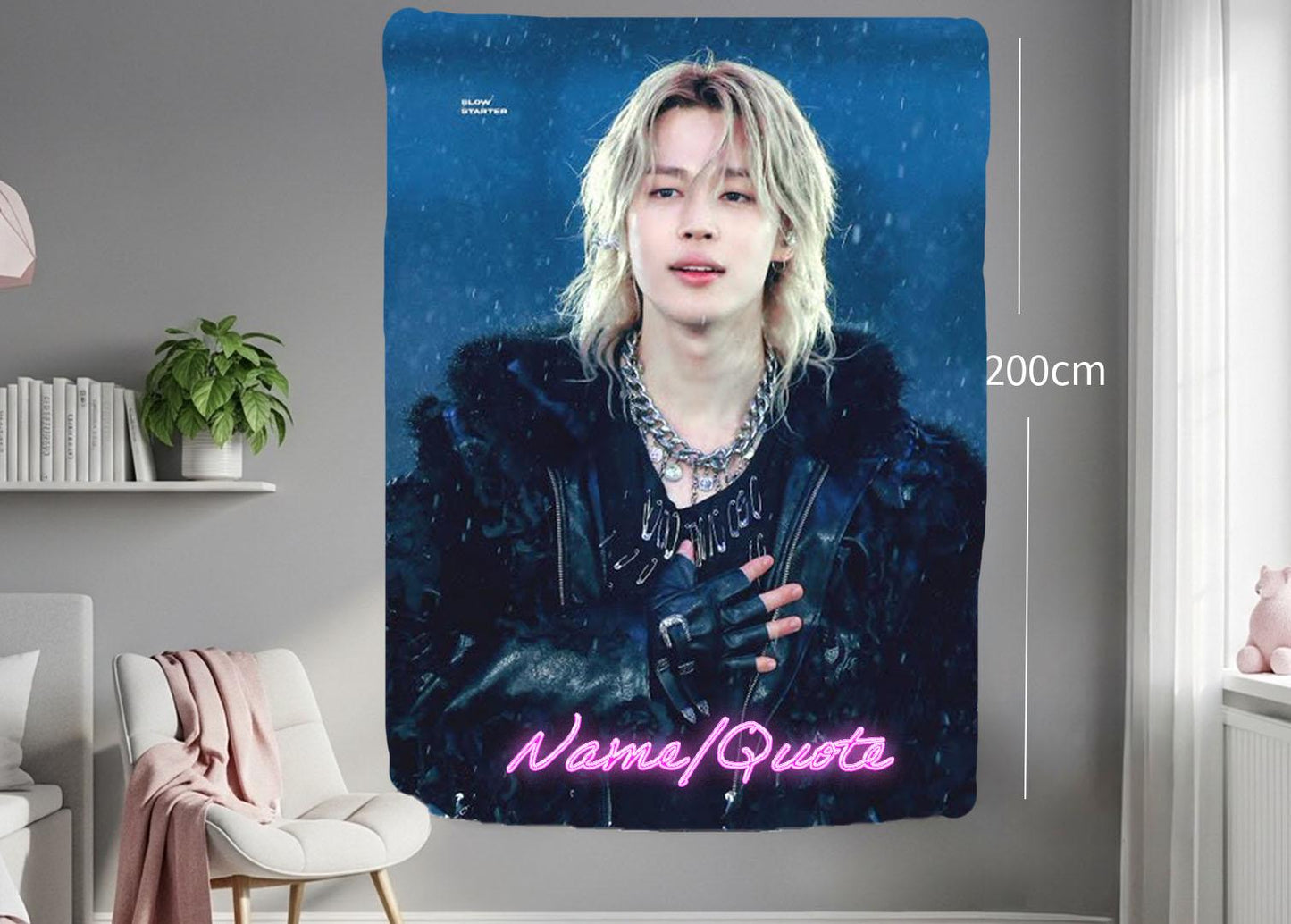 Jimin Hanging Tapestry | Bantan Boys | Personalized Wall Art | Polyester Fabric | Ship Flag Banner