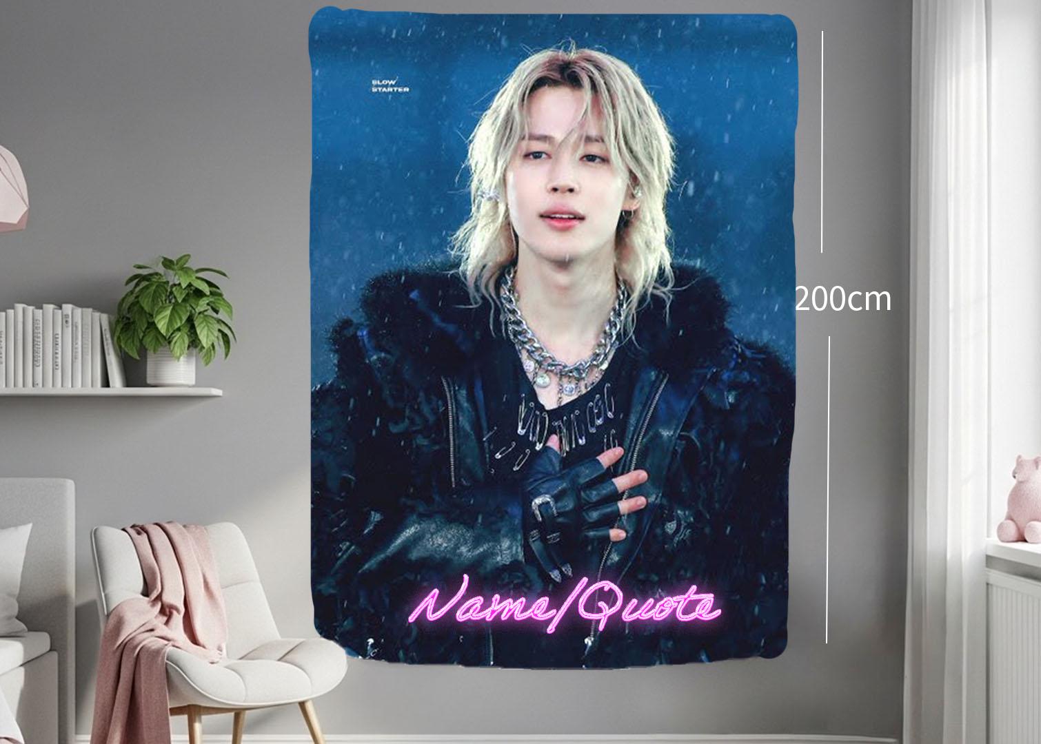 Jimin Hanging Tapestry | Bantan Boys | Personalized Wall Art | Polyester Fabric | Ship Flag Banner