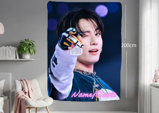 Jungkook Hanging Tapestry | Bantan Boys | Personalized Wall Art | Polyester Fabric | Ship Flag Banner