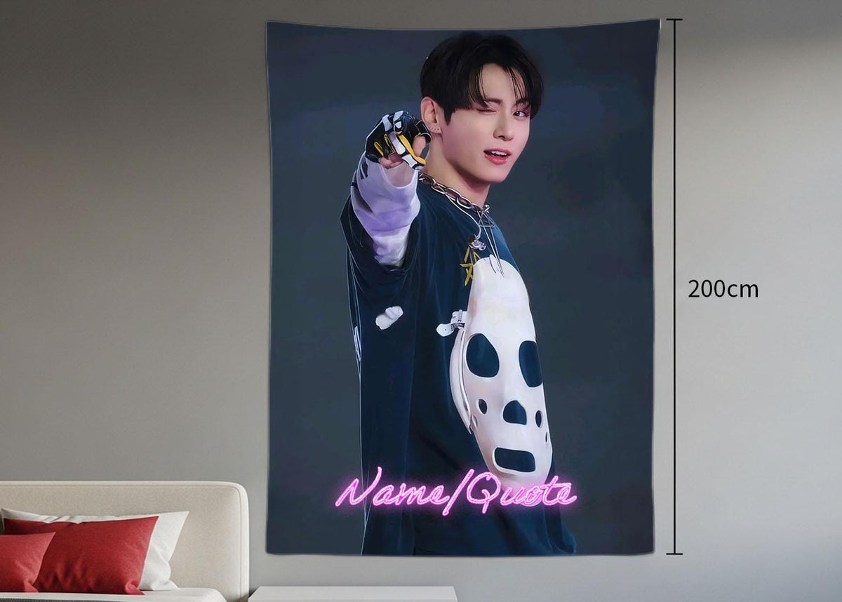 Jungkook Hanging Tapestry | Bantan Boys | Personalized Wall Art | Polyester Fabric | Ship Flag Banner