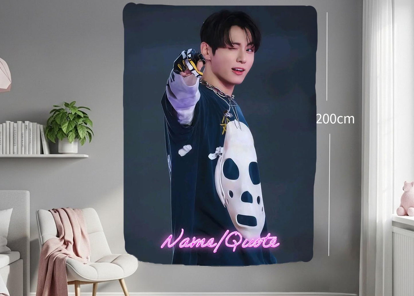 Jungkook Hanging Tapestry | Bantan Boys | Personalized Wall Art | Polyester Fabric | Ship Flag Banner
