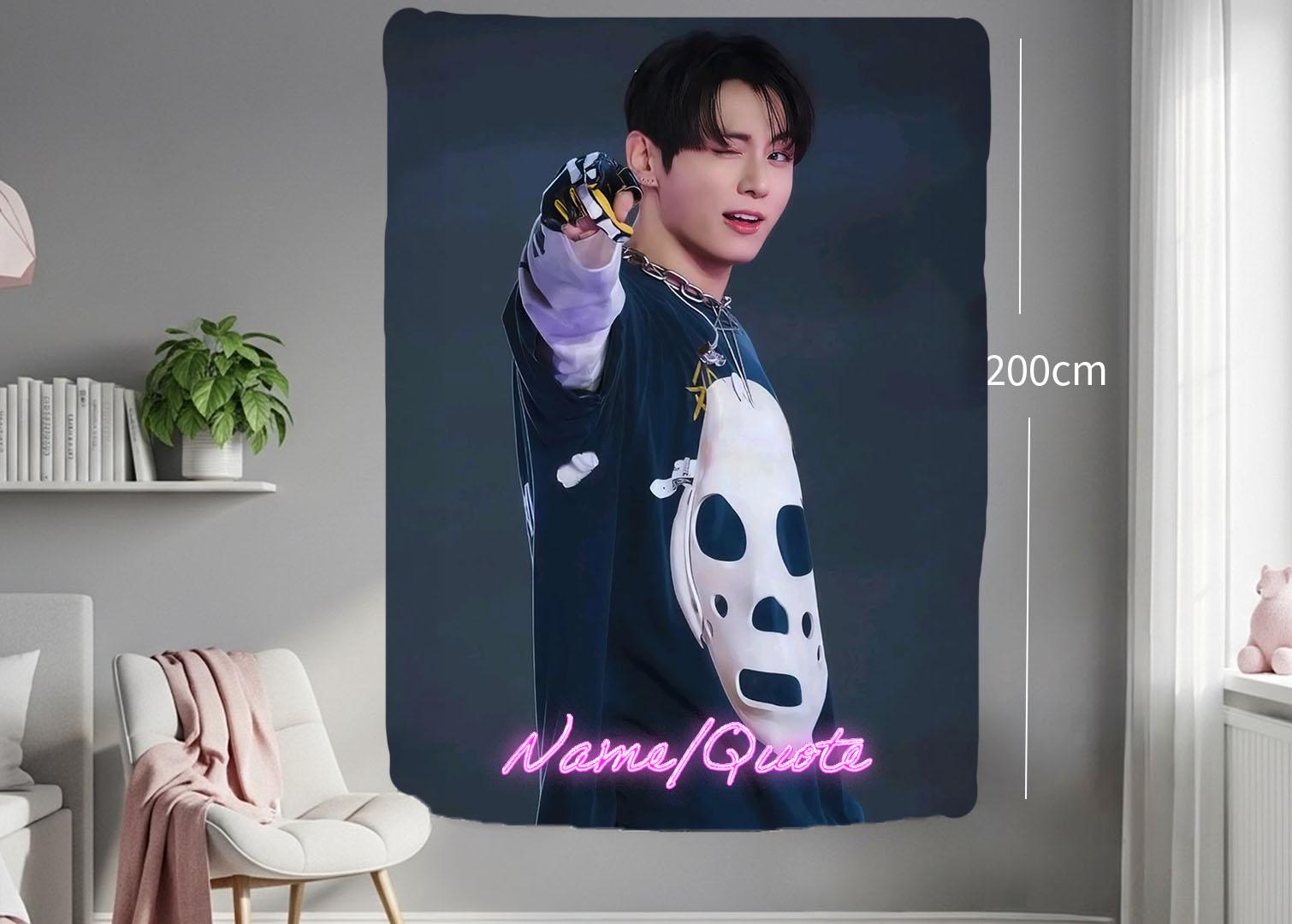 Jungkook Hanging Tapestry | Bantan Boys | Personalized Wall Art | Polyester Fabric | Ship Flag Banner