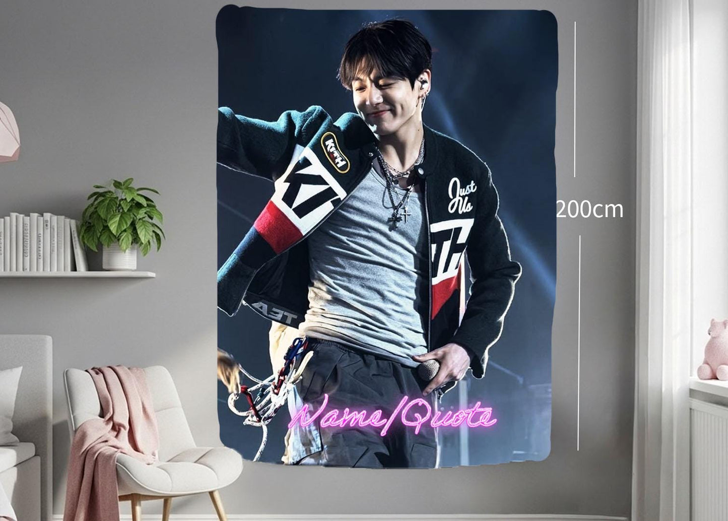 Jungkook Hanging Tapestry | Bantan Boys | Personalized Wall Art | Polyester Fabric | Ship Flag Banner