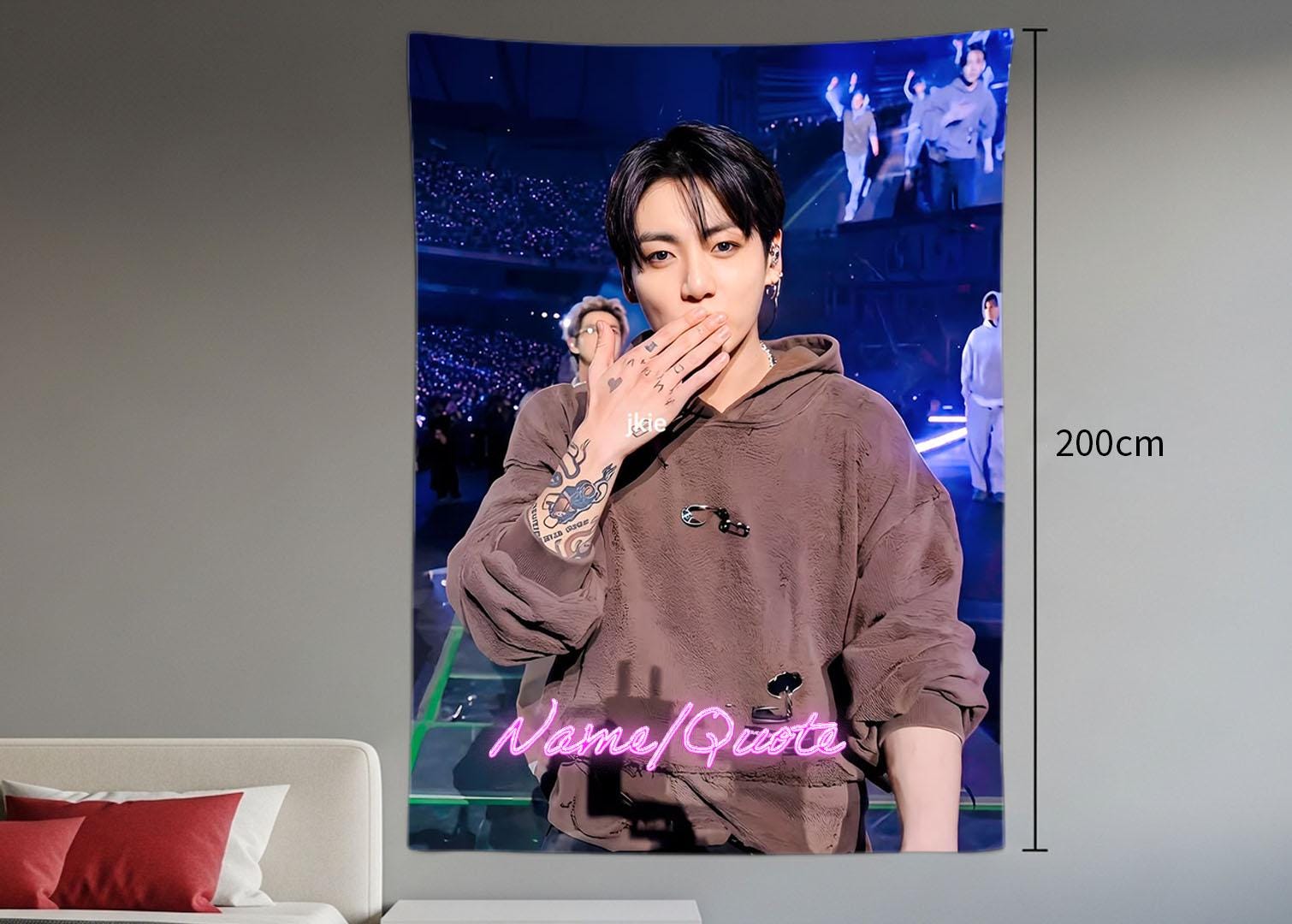 Jungkook Hanging Tapestry | Bantan Boys | Personalized Wall Art | Polyester Fabric | Ship Flag Banner