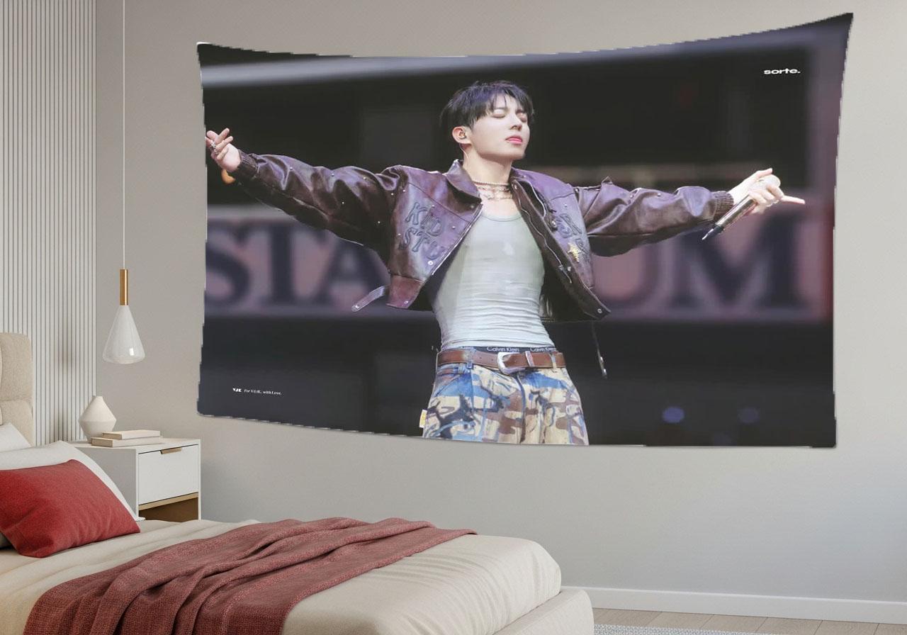 Jungkook Hanging Tapestry | Bantan Boys | Personalized Wall Art | Polyester Fabric | Ship Flag Banner